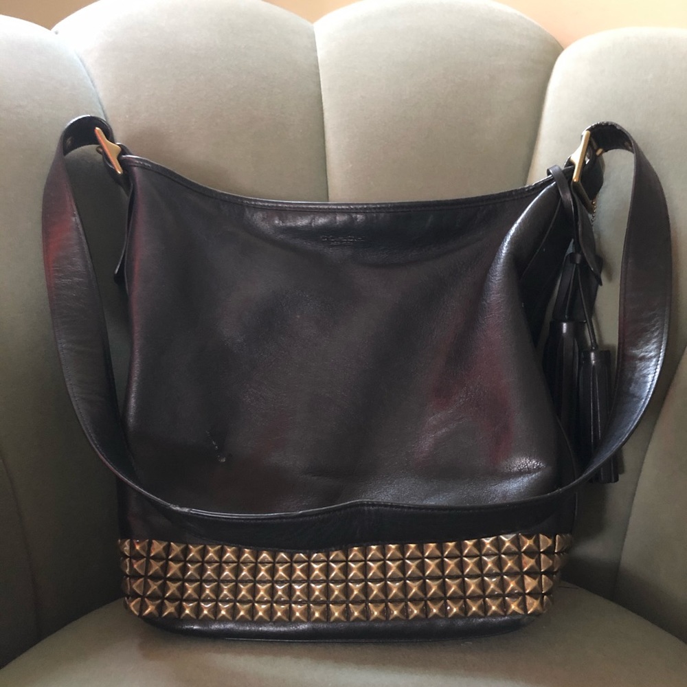 Coach studded black purse